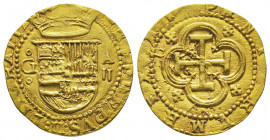 ESPAGNE. Philippe II (1556-1598). Deux escudos (6,66 g), n.d. pour Grenade. Ref : Fr 168.
Superbe