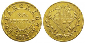 ESPAGNE. Barcelone (1808-1814). 20 pesetas or, 1813.
Ref : Fr 23.
TTB