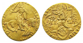 ITALIE. Milan,
Filippo Maria Visconti (1412-1447).
Florin au cavalier armé (3.45 g). R/ Ecu à la guivre surmonté d’un casque à dragon en cimier. Fr 68...