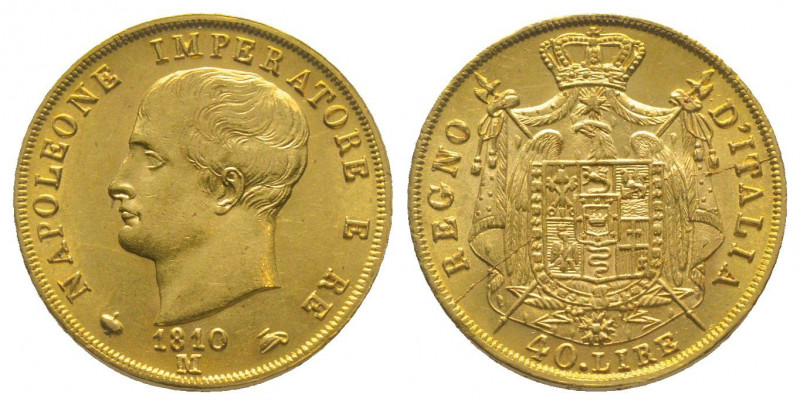 ITALIE. Napoléon Roi (1805-1814). 40 Lire, 1810 Milan (12,88 g.).
Ref : Fr 5., G...