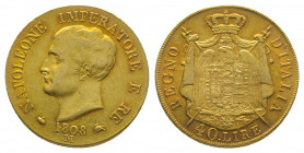 ITALIE. Napoléon Roi (1805-1814). 
40 lire, Milan 1808. Tranche en relief, (12,86 g.).
Ref : Fr 5, G IT 31.
TTB