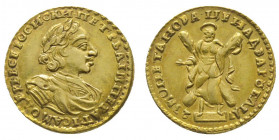 Russie. Pierre I (1682-1725).
Deux roubles (4.12 g) au Saint André, 1723. Ref : Fr 91.
Très rare et TTB