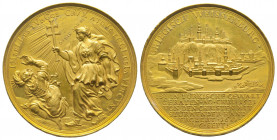 Serbie. Reprise de Belgrade aux Turcs. Médaille d’or (49,5 mm et 55,45 g) de 1688 par Freidricht Kleinert à tranche inscrite
« BELGRADI EXSVPERAT MVRO...