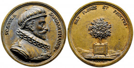 Scevole de SAINT MARTHE (1571-1650). Fonte de bronze anciennement dorée (52mm) au buste de l’auteur de «l’Histoire Gé- néalogique de la Maison de Fran...