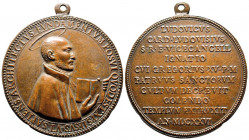 Louis LUDOVISI (1595-1632). Fonte de bronze à bélière (61,5 mm) datée de 1626 au buste nimbé de Saint Ignace. Médaille de fondation de l’église par Lu...