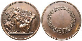 CHOLERA. Lot de 6 médailles. Une de 84 mm en bronze par Rogat « Invasion du cholera/ en 1832 » (R/ Couronne de chêne et champ libre pour attribution) ...