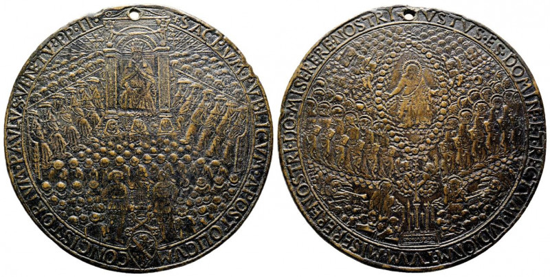 VATICAN. PAUL II (1464-1471).
Médaille en bronze du Consistoire de 1466 (78,3 mm...