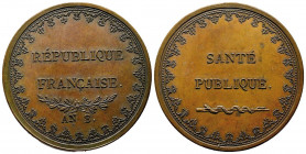 Consulat.SANTE PUBLIQUE.
Médaille de bronze (49 mm) datée de l’an 8. Ref : Bransem 91.
Rare et Superbe