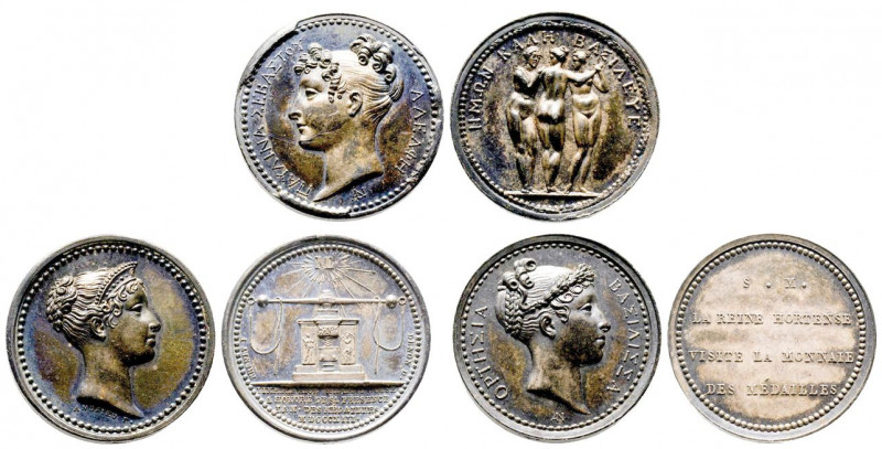 VISITES à la MONNAIE des MEDAILLES.
Lot de trois petites médailles d’argent (22....