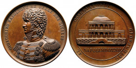 MURAT ROI des DEUX SICILES.
Médaille de bronze (60 mm) au buste de Joachim Napoléon signée Jaley et datée 1811.
R/ L’observatoire de Naples – 1812.
Re...