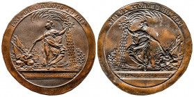 PAIX de l’EUROPE.
Cliché de cuivre uniface (57 mm) à l’allégorie de la Paix. En légende « Paix de l’Europe 1814/Elle doit plaire ».
Rare et Superbe...