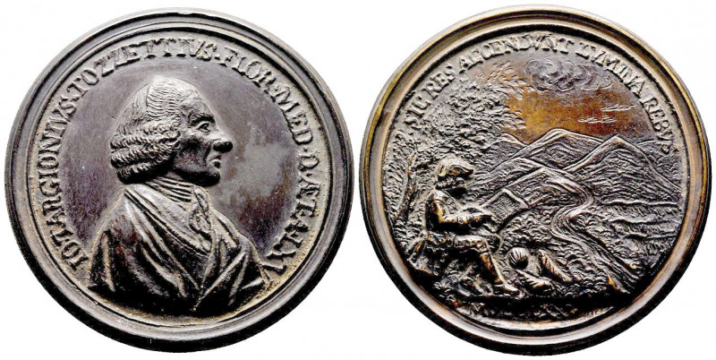 ITALIE. GIOVANNI TARGIONI TOZZETI (1712- 1783). Médaille de bronze datée 1777 (8...