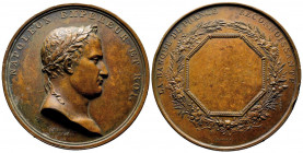 FRANCE. NAPOLEON I.
Lot de 3 médailles de bronze : grande médaille (68 mm) de 1809 au buste de l’empereur
par Droz avec revers « La Banque de France R...