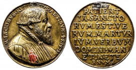 ALLEMAGNE.
JACOB ROLICHIUS (1559-1612).
Médaille en argent doré (36,2 mm) datée 1573 au buste à d. de l’ecclésiastique luthérien d’Augsbourg à l’âge d...