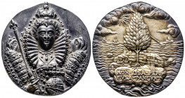 ANGLETERRE. Elizabeth I (1533-1603). Médaillon ovale au buste de face de la
reine réalisé d’après le célèbre et rarissime médaillon « Dangers Averted ...