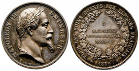 FRANCE. NAPOLEON III. Campagne d’Italie. Lot de deux jetons d’argent des hôpitaux de Milan « Aux/blessés et malades/de l’Armée Alliée/Franco Piémontai...