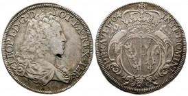 LORRAINE. Léopold I (1690-1729). Thaler de 1704 pour Nancy (26,78 g.) Ref : Dav. 2387, FLON p.873 n°25. Rare et TB