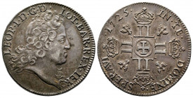 LORRAINE. Léopold d’argent aux 8 L pour 1725
à la croix de Jérusalem au centre de 8 L couronnés et cantonnés d’alérions (20,17 g.).
Ref : FLON p.924 n...