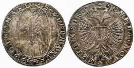 Cité impériale de Metz.
Thaler au Saint Etienne et à l’aigle bicéphale daté 71 en fin de légende du revers (28,45 g.)
Ref : FLON p.729 n°1.
TB/TTB...