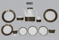 Konv. Rosenthal Porzellan, 19 Teile eines Kaffee-Services, Serie Composition, Design Tapio Wirkkala, dabei 1 Kaffeekanne mit Deckel, 5 Kaffeetassen, 2...