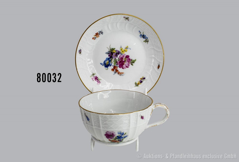 Porzellan-Kaffeetasse mit Unterteller, Meissen, aus dem Service für Kaiser Wilhe...