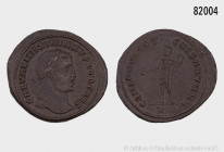 Römische Kaiserzeit, Galerius (Caesar 293-305), Follis, ca. 294-295, Cyzicus, Rs. Genius nach links stehend, 9,67 g, 29 mm, seltene Rückseite, breiter...