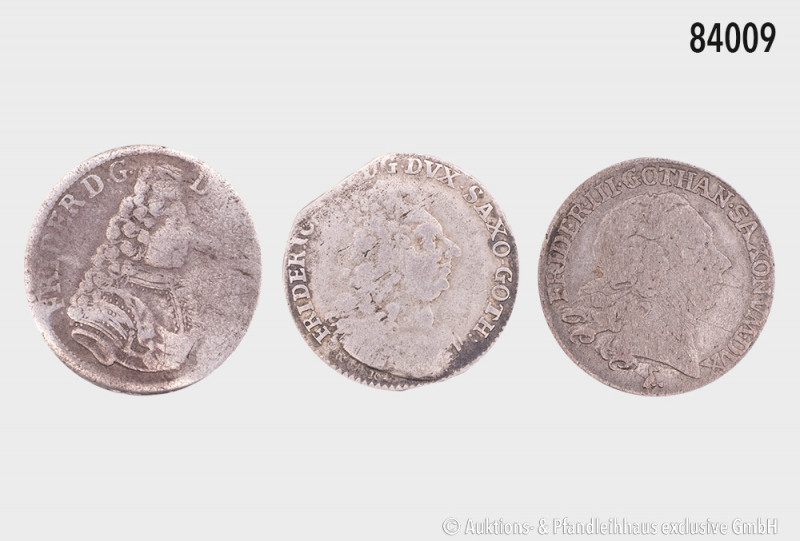 Konv. Sachsen-Gotha-Altenburg, 1 Groschen 1693, etwas gewellt, schön, 1 Groschen...