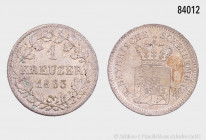 Bayern, 1 Kreuzer 1863, 14 mm, AKS 156, Stempelglanz