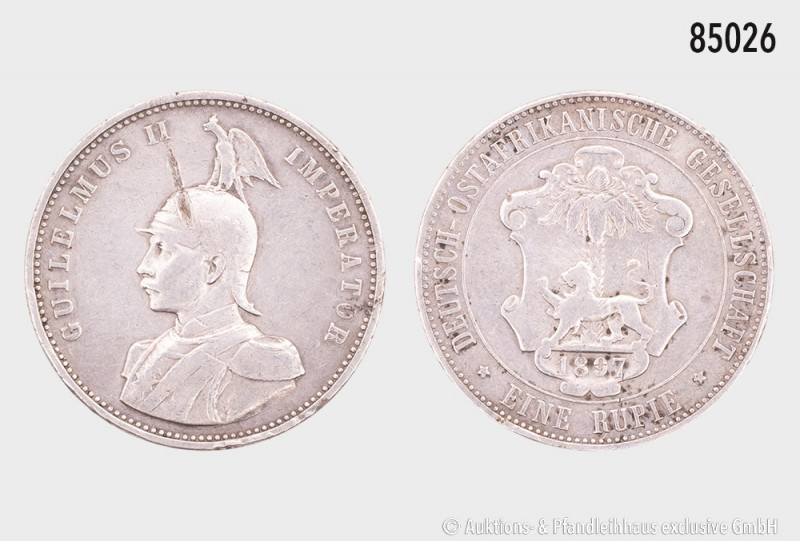 Deutsch-Ostafrika, 1 Rupie 1897, 30 mm, J. N713, Randfehler und Kratzer, schön-f...