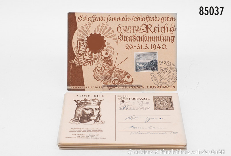 Konv. ca. 30 Postkarten Deutsches Reich, dabei WHW, Olympische Winterspiele 1936...