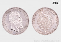 Preußen, Friedrich III., 2 Mark 1888 A, J. 98, 28 mm, winzige Kratzer, vorzüglich/fast Stempelglanz