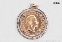 Deutsches Reich, Wilhelm II. (1888-1918), 10 Mark 1900 A, 900er Gold, J. 251, gefasst in 750er Gelbgoldfassung, Gesamtgewicht 7,32 g, 27 mm, Kratzer, ...