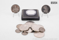 Konv. 9 x 10-DM-Gedenkmünzen, Silbermedaille, 999er Feinsilber, 8,5 g, auf den Hl. Maternus, verkapselt, PP, etc., gemischter Zustand, bitte besichtig...