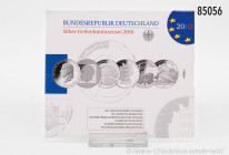 BRD, Silbergedenkmünzenset 2010, 6 x 10 Euro, 925er Sterlingsilber, PP, in OVP, OVP mit leichten Lagerspuren