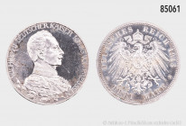Preußen, Wilhelm II. (1888-1918), 3 Mark 1913 A, Regierungsjubiläum, J. 112, 33 mm, PP, Kratzer, Haarlinien, berührt, selten, Auflage 6000 Exemplare...