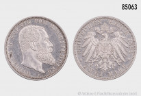 Württemberg, 2 Mark 1899 F, 28 mm, J. 174, feine Kratzer, gutes vorzüglich