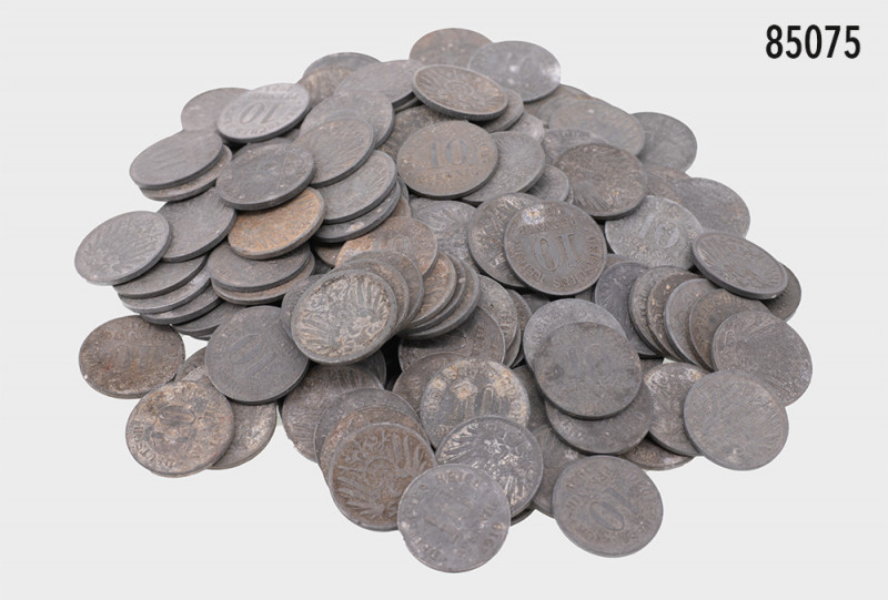 Deutsches Reich (Kaiserreich und Weimarer Republik), Konv. über 150 x 10 Pfennig...