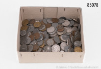 Konv. ca. 350 Kursmünzen (Pfennige, Reichspfennige), Deutsches Reich, gemischter Zustand, Fundgrube, bitte besichtigen