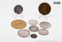 Deutsches Reich (Kaiserreich und Weimarer Republik), Konv. 9 Münzen, dabei Friedrich III. 2 Mark 1888 A, Preußen 3 und 2 Mark 1913 A (Befreiungskriege...