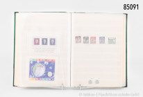 Briefmarkenalbum mit vielen Briefmarken, Altdeutschland, Besatzungszeit, DDR, sowie einige Postkarten, insgesamt hoher Katalogwert, bitte besichtigen