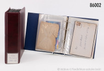 Konv. ca. 100 Ersttagsbriefe, FDC, Monaco, ab 1986 in einem Album, dazu Album mit ca. 40 Postkarten und Briefe, Kaiserreich, Drittes Reich, US Zone Ob...