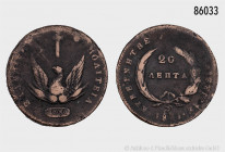 Griechenland, 20 Lepta 1831, 36 mm, KM 11, Divo 2, selten, fast sehr schön-sehr schön