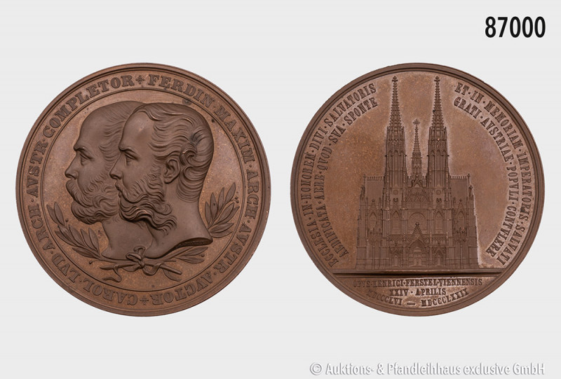 Österreich, große Bronzemedaille 1879, von C. Radnitzky, auf die Vollendung der ...