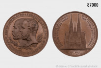 Österreich, große Bronzemedaille 1879, von C. Radnitzky, auf die Vollendung der Votivkirche in Wien, 79 mm, vorzüglich/fast Stempelglanz
