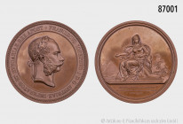 Österreich, Habsburger, Franz Joseph (1848-1916), Medaille 1869, von J. Tautenhayn, auf die Reise nach Ägypten und die Eröffnung des Suez-Kanals, Wurz...