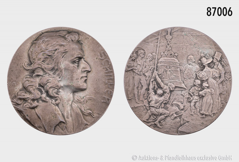 Silbermedaille o. J. (1905), von Rudolf Mayer, auf den 100. Todestag Friedrich S...