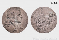 Silbermedaille o. J. (1905), von Rudolf Mayer, auf den 100. Todestag Friedrich Schillers, am Rand gepunzt "950 Silber", 59 mm, 93,9 g, etwas Grünspan,...