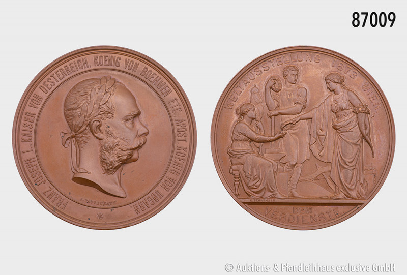 Österreich, bronzene Verdienstmedaille der Weltausstellung Wien 1873, von Tauten...