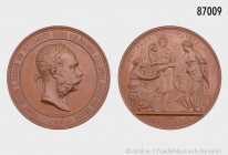 Österreich, bronzene Verdienstmedaille der Weltausstellung Wien 1873, von Tautenhayn und Schwenzer, 70 mm, kleine Randfehler, vorzüglich