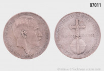Drittes Reich, Silbermedaille 1938, 835er Silber, Hauptmünzamt Wien, mit Porträt Adolf Hitler, auf den Anschluss Österreichs, 21,11 g, 36 mm, Colb./Hy...